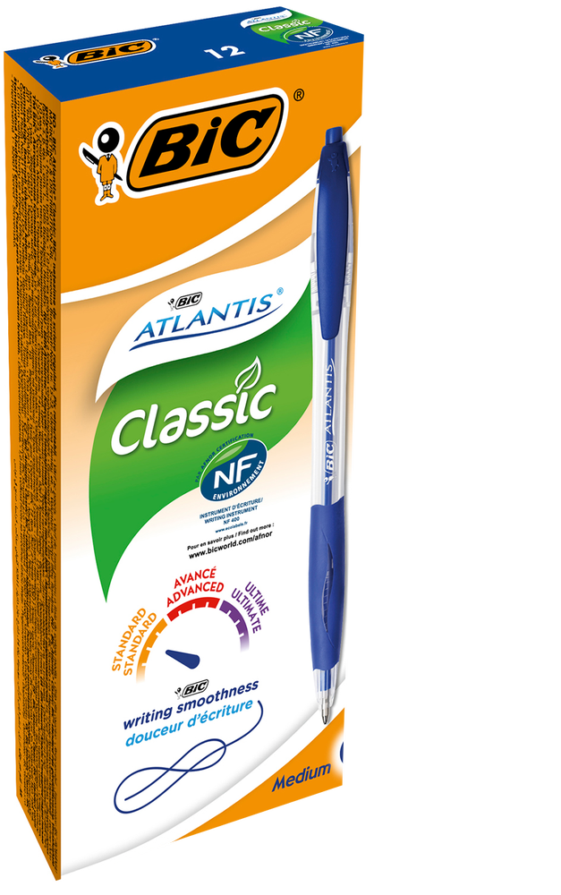 BIC Gelové pero Atlantis, modré 12ks